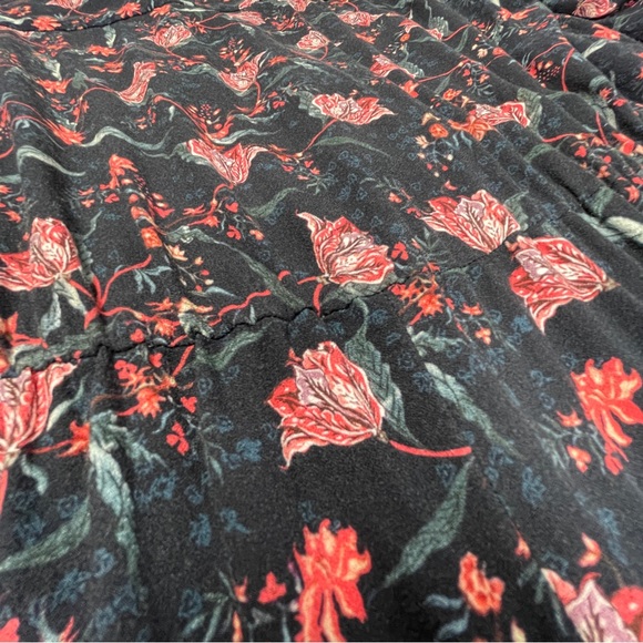 INCA HERITAGE Shallis v-neck floral midi summer dress drawstring sleeves size L - Picture 7 of 14